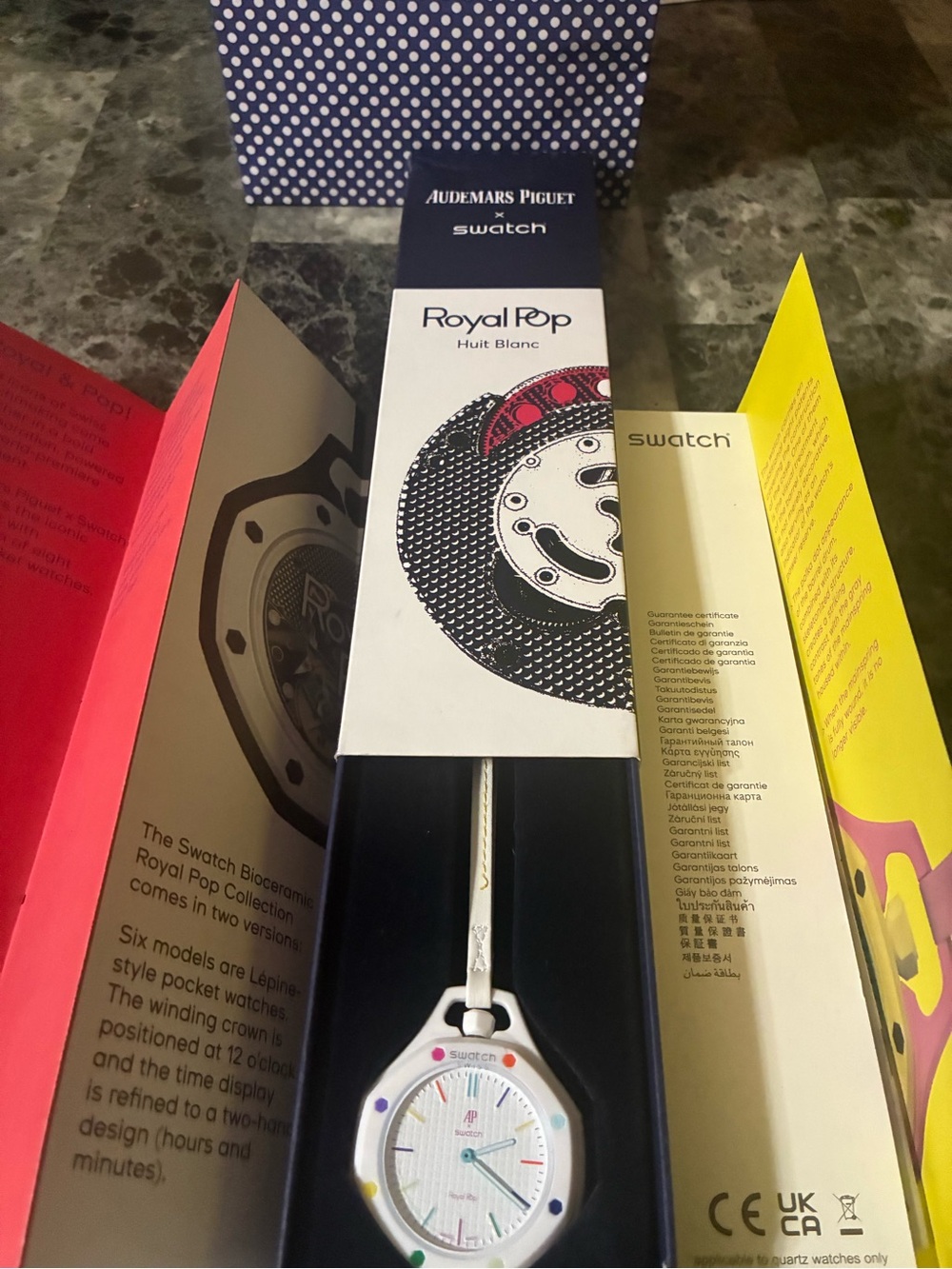 Swatch Royal Pop Huit Blanc White Watch with Multicolor Dial Accents